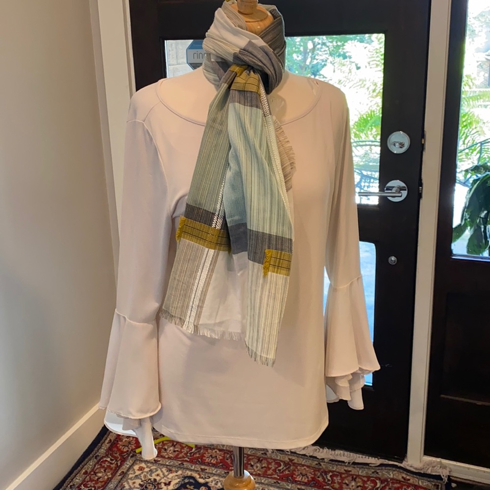 White Joan Vass bell sleeved shirt